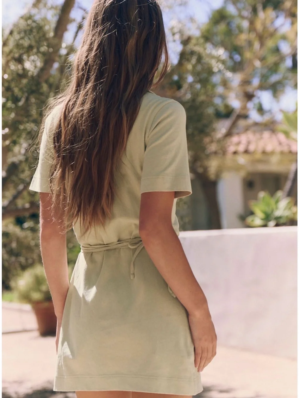 Free People Light Sage Wrap Swim Cover-Up Dress